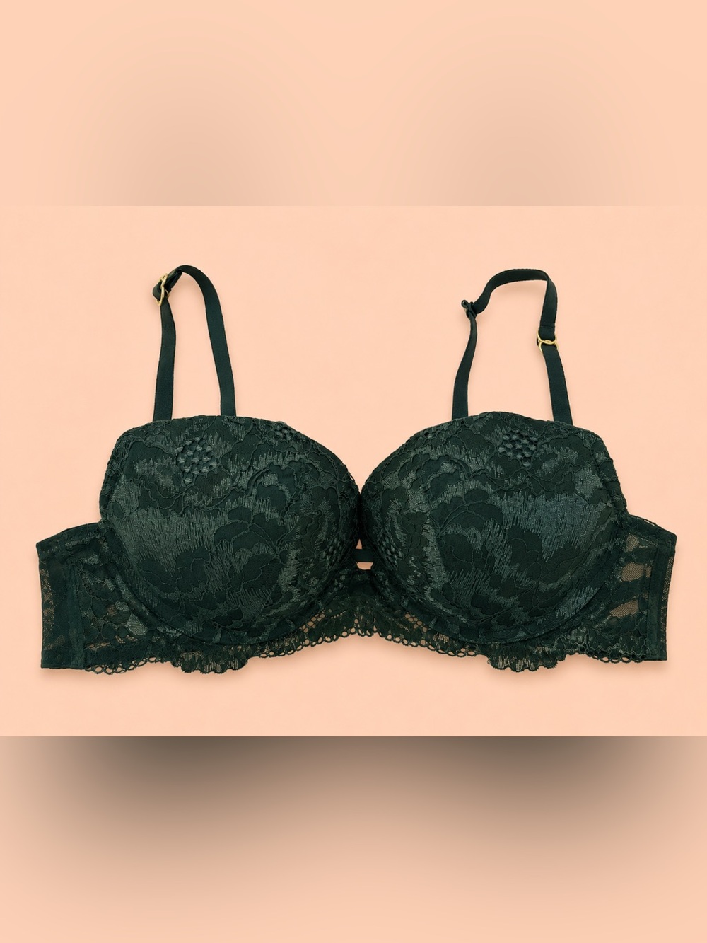 LA SENZA GREEN LACE PUSH UP BRA